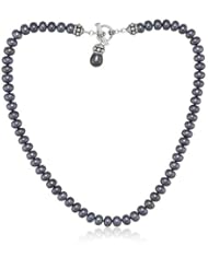 Honora "Pallini" Black Freshwater Cultured Pearl Drop Charm Toggle Necklace, 17"