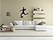 Soccer Wall Decal Sticker - 12 in. Soccer Player Silhouette Decoration Mural Art ( Black Vinyl )