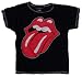 Toddler Kids Decon THE ROLLING STONES Full Print Distressed T Shirt with Contrast Stitching - Black