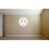 Volkswagen VW Emblem WHITE Wall Garage Room Vinyl Decal SET OF 2 