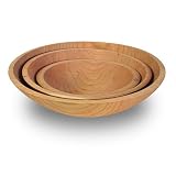 Set of 3 Nested Wood Bowls - Natural Black Cherry