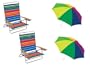 Set of 2 RIO 5 position Beach Chairs + Set of 2 RIO Clamp On Chair Umbrellas