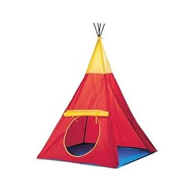 Childens Wigwam Tent - Plain Red/Yellow