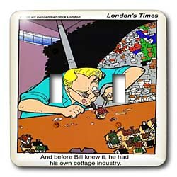 Londons Times Funny Music Cartoons - Cottage Industry - Light Switch Covers - double toggle switch