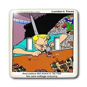 Londons Times Funny Music Cartoons - Cottage Industry - Light Switch Covers - double toggle switch