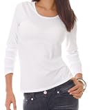 Shirt Langarm DamenShirt Gr. 36/S 38/M Damen Langarmshirt Top Schwarz, Weiß, Lila, Braun, Rot ...