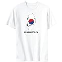 T-Shirt Mens White " South Korea - Country Map Color" Countries