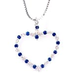 18K .35 CTW Sapphire & Diamond Heart Pendant