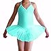 YiZYiF Child Baby Girl Sleeveless Ballet Tutu Dress Leotard Dancewear Green 5-6