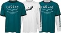 Philadelphia Eagles Green/White Team-Up Short Sleeve/Long Sleeve Combo Pack