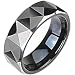 Spikes Tungsten Carbide PVD Black Prism Ring