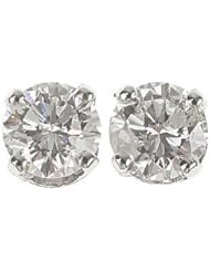 Natural 2.50 ctw Diamond Stud Earrings 14K White Gold