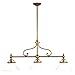 Orchard Park 3-Light Island Pendant - Aged Brass Finish with Off White Faux Silk Shade