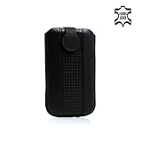 Produkt-Bild: System-S Leder Tasche Etui Sleeve Case H&uuml;lle mit R&uuml;ckzugfunktion Ausziehhilfe in Schwarz f&uuml;r Nokia 2710 Navigator 2720 27303110 3120 classic 3710 5130