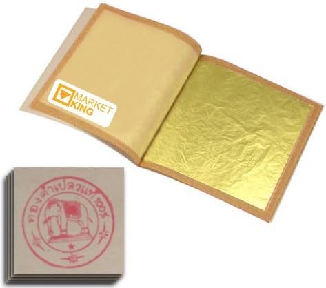 Edible Gold Leaf Sheets 1000pc LOT M-size 24 Karat 1.2" X 1.2" Genuine for Cooking, Cakes &amp; Chocolates, Decoration, Health &amp; Spa, Marketking Store Brand