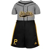 MLB adidas Pittsburgh Pirates Infant 2-Piece Jersey Creeper & Shorts Set - Gray/Black (12 Months)