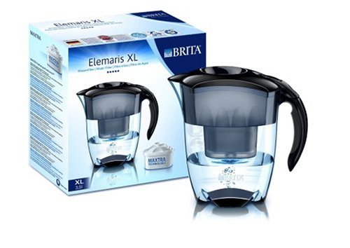 Brita Elemaris XL Premium Design-Wasserfilter 3,5 l mit 1 Maxtra-Kartusche, schwarz