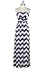 CYP Women's Sleeveless Rayon Chevron Empire Maxi Dress Zigzag Pockets