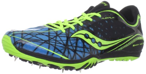 SAUCONY Shay XC 3 Men's Running Spikes, Black/Blue/Yellow, UK9