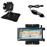 Auto Bean Bag Dash Holder with Car Charger for the Motorola MOTONAV TN765T GPS - uses Gomadic TipExchange Technology