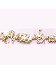 Gold Bracelet Farm Animal Link Bracelet 2-D
