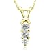 14k Yellow Gold 3-Stone Diamond Pendant Necklace (GH, I, 0.25 carat)