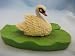 Pond Floater ornament of Swan on leaf, Regency Garden ornament, R40561 S
