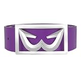 The White Ball Mens White Gold Zen Buckle with Genuine Italian Leather 40mm Strap, Purple