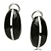 Black Enamel Sterling Silver Huggie Hoop Earrings title=