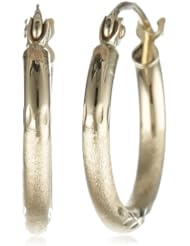 10k Yellow Gold 2mm Diamond-Cut Hoop Earrings