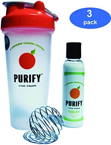 (3) Puirfy 4 Fl oz Bottles + (3) 28oz Blender Bottles VALUE PACK