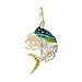 Ladies 14K Yellow Gold Diamond Mahi Mahi Fish Pendant