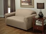 TexStyle Stretch Suede 1-Piece Sofa Slipcover - Stone