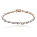 18k Yellow Gold Overlay Sterling Silver Multi-Gemstone & Diamond Bracelet, 7.25"