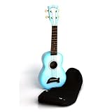 Kala Makala Dolphin Bridge Soprano Ukulele, Light Blue Burst
