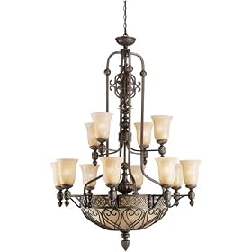Kichler Sebastian 15 Light Two Tier Chandelier Colton Bronze