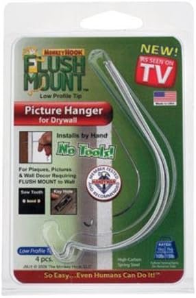 Flush Mount Picture Hanger For Drywall And Sheetrock - As Seen On TV by Monkey Hook