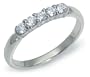 14k White Gold 5 Stone Shared-Prong Band (1/4ctw, I, I1)