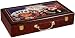 Glossy Wooden Poker Chip Case - Holds 300 Chips, 2 Decks of Playing Cards and Dice