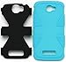 One Touch Fierce 2 Case, Bastex Heavy Duty Hybrid Dynamic Protective Case - Baby Blue Soft Silicone Cover with Black Hard Shell Case for Alcatel One Touch Fierce 2 7040T, Pop Icon A564C