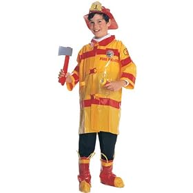 Child's Cheap Firefighter Costume Size Large (12-14)