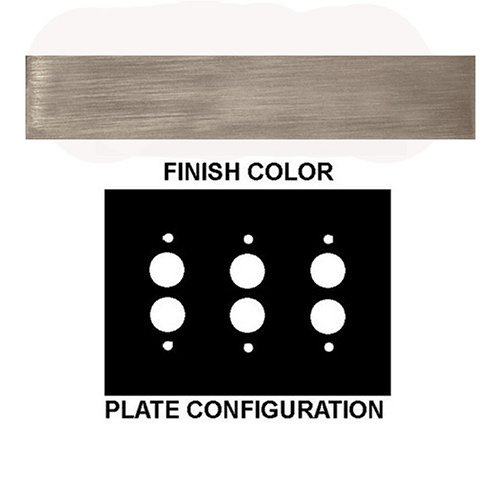 Classic Accents Satin Nickel 3 Gang Push Button Light Switch Wall Plate