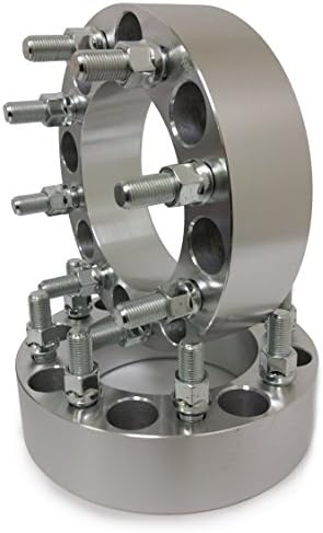 8X6.5 TO 8X6.5 WHEEL SPACERS ADAPTERS 14X1.5 STUDS 2" INCH THICK | FITS MOST 8 LUG CHEVY GMC AND HUMMER 14X1.5