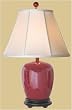 Asian Furniture & D&eacute;cor - 27" Fine Chinese Oxblood Porcelain Melon Jar Oriental Table Lamp