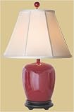 Asian Furniture & D&eacute;cor - 27" Fine Chinese Oxblood Porcelain Melon Jar Oriental Table Lamp
