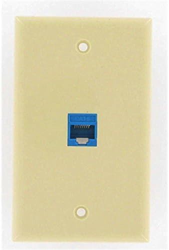 New Single Port Cat6 Wall Plate - Ivory