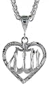 Sterling Silver 1" (25 mm) Diamond Cut Allah Pendant