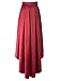 Choies Women's Burgundy/Black Bowknot High Waist Hi-lo Party Skater Skirt