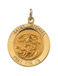 St.Michael Medal 14K Yellow Gold 18.00 mm