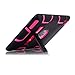 MagicSky Rugged Hybrid Dual Layer Full Body Protective Case with Kickstand for iPad 2, iPad 3 and iPad 4, Hot Pink / Black